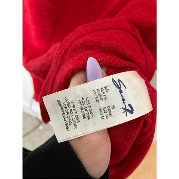 Seven For All Mankind Women's Red Front Tie Valentines Day  Lover Blouse Medium - Picture 3 of 5